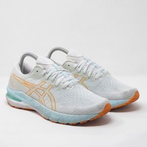 ASICS GEL Kayano 28 Womens Running Shoes Size 9 Light Blue Orange Sneakers